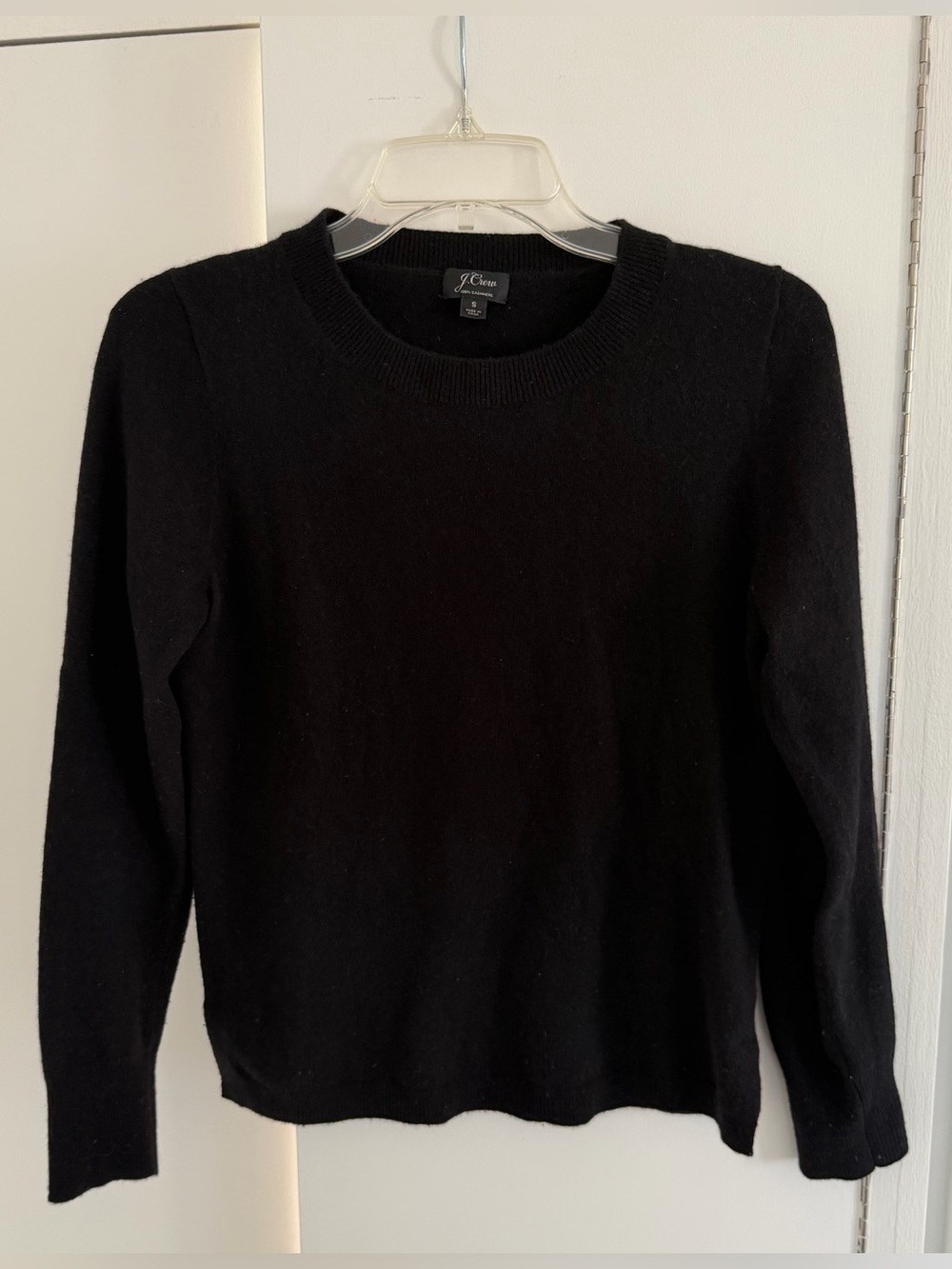 J. Crew 100% Cashmere Black Crewneck Sweater size S excellent condition